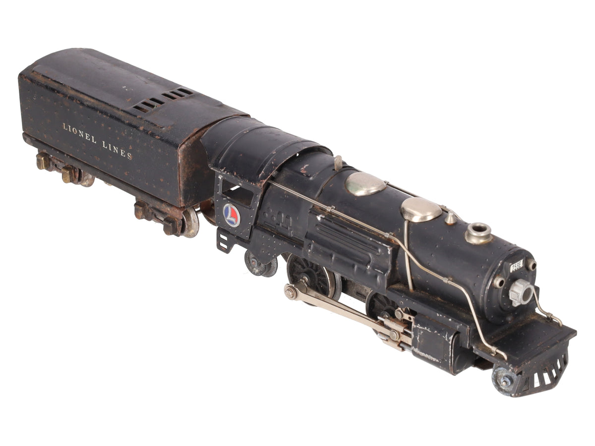 Lionel 259E Vintage O Prewar 2-4-2 Streamlined Steam Locomotive & 2689W Tender VG