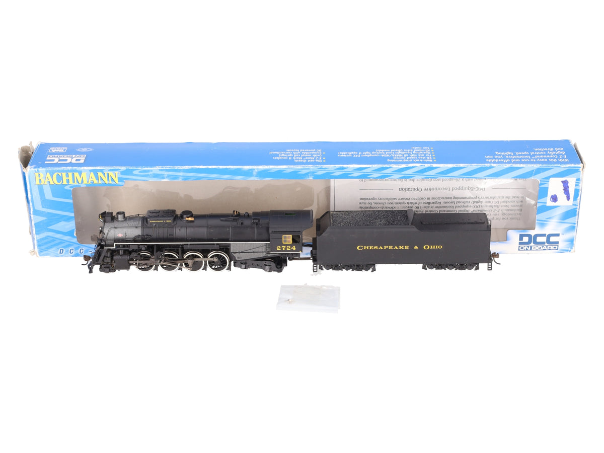 Bachmann 50904 HO Chesapeake & Ohio Kanawha 2-8-4 Berkshire Tender #2724 w/DCC EX/Box