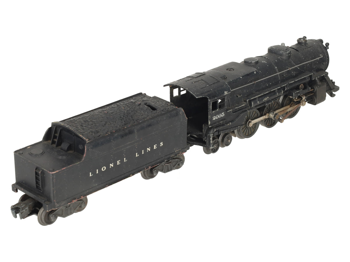Lionel 2035 Vintage O 2-6-4 Diecast Postwar Steam Locomotive with 6466W Tender VG