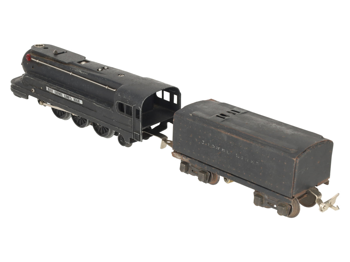 Lionel 1668 Vintage O 2-6-2 Lionel Lines Black Torpedo Steam Locomotive & Tender