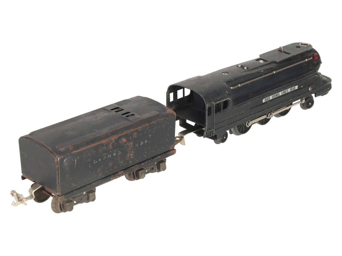 Lionel 1668 Vintage O 2-6-2 Lionel Lines Black Torpedo Steam Locomotive & Tender