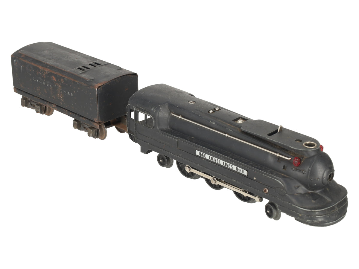 Lionel 1668 Vintage O 2-6-2 Lionel Lines Black Torpedo Steam Locomotive & Tender