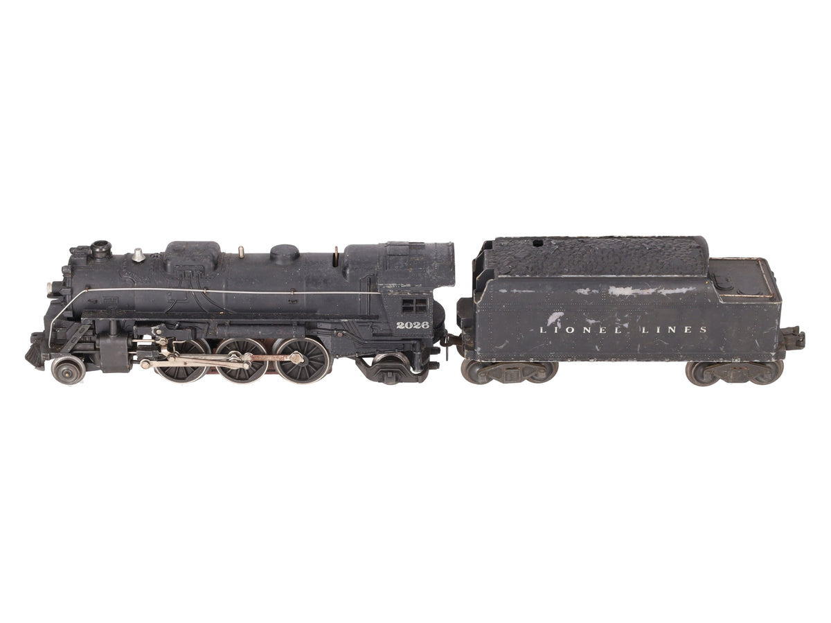 Lionel 2026 Vintage O 2-6-2 Diecast Steam Locomotive w/6466WX Tender VG