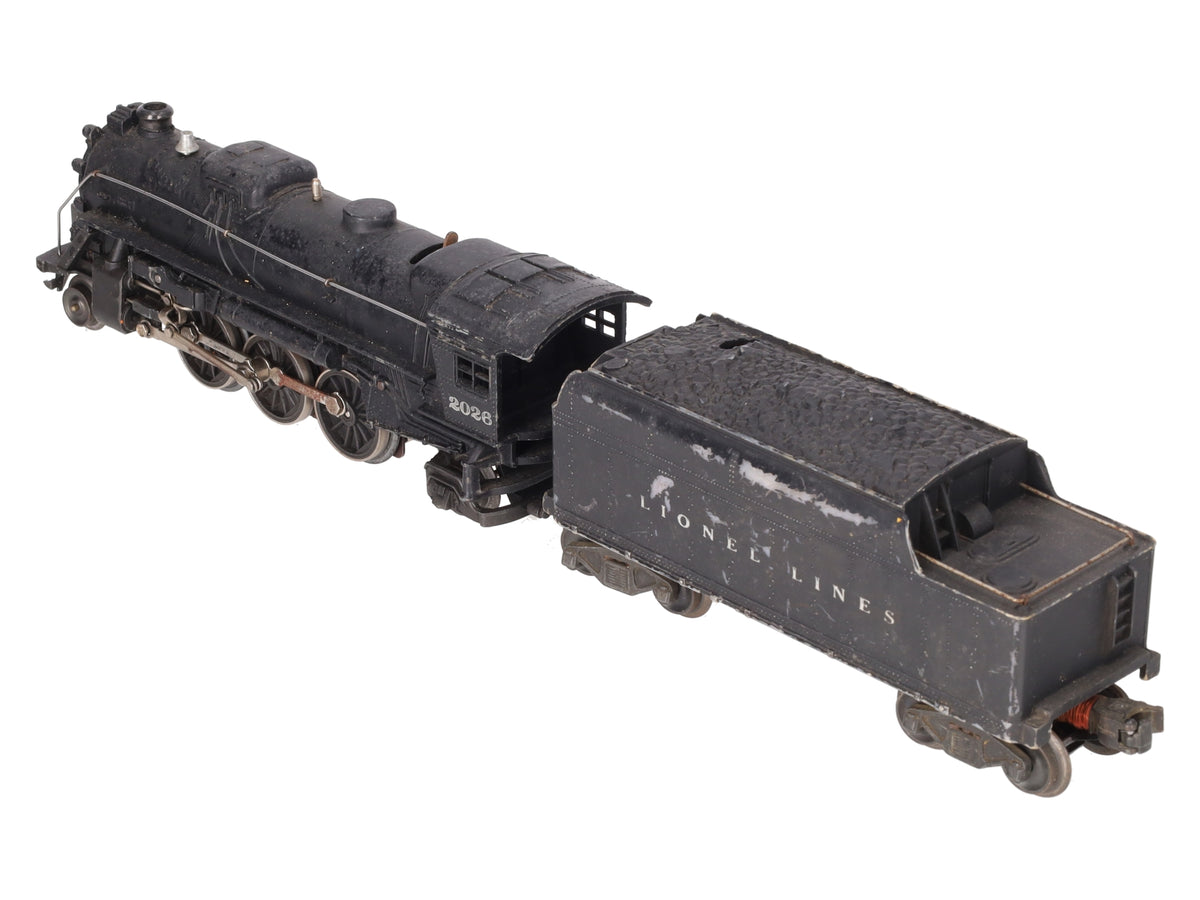 Lionel 2026 Vintage O 2-6-2 Diecast Steam Locomotive w/6466WX Tender VG