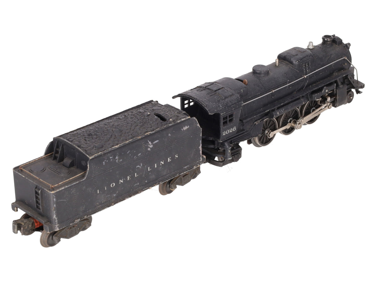 Lionel 2026 Vintage O 2-6-2 Diecast Steam Locomotive w/6466WX Tender VG