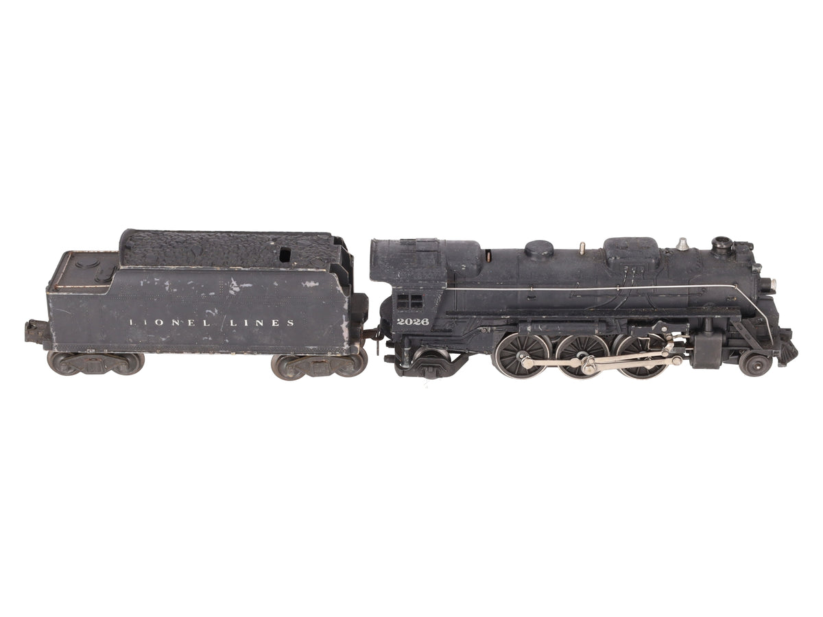 Lionel 2026 Vintage O 2-6-2 Diecast Steam Locomotive w/6466WX Tender VG