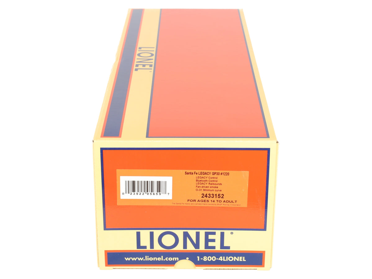 Lionel 2433152 O Gauge Santa Fe Legacy GP30 #1220 LN/Box