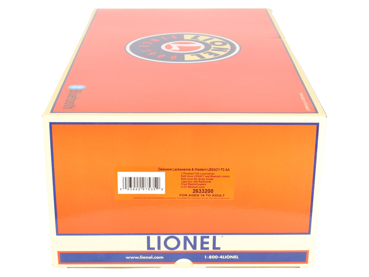 Lionel 2633200 O Delaware Lackawanna & Western LEGACY F3 AA 621A/621C LN/Box