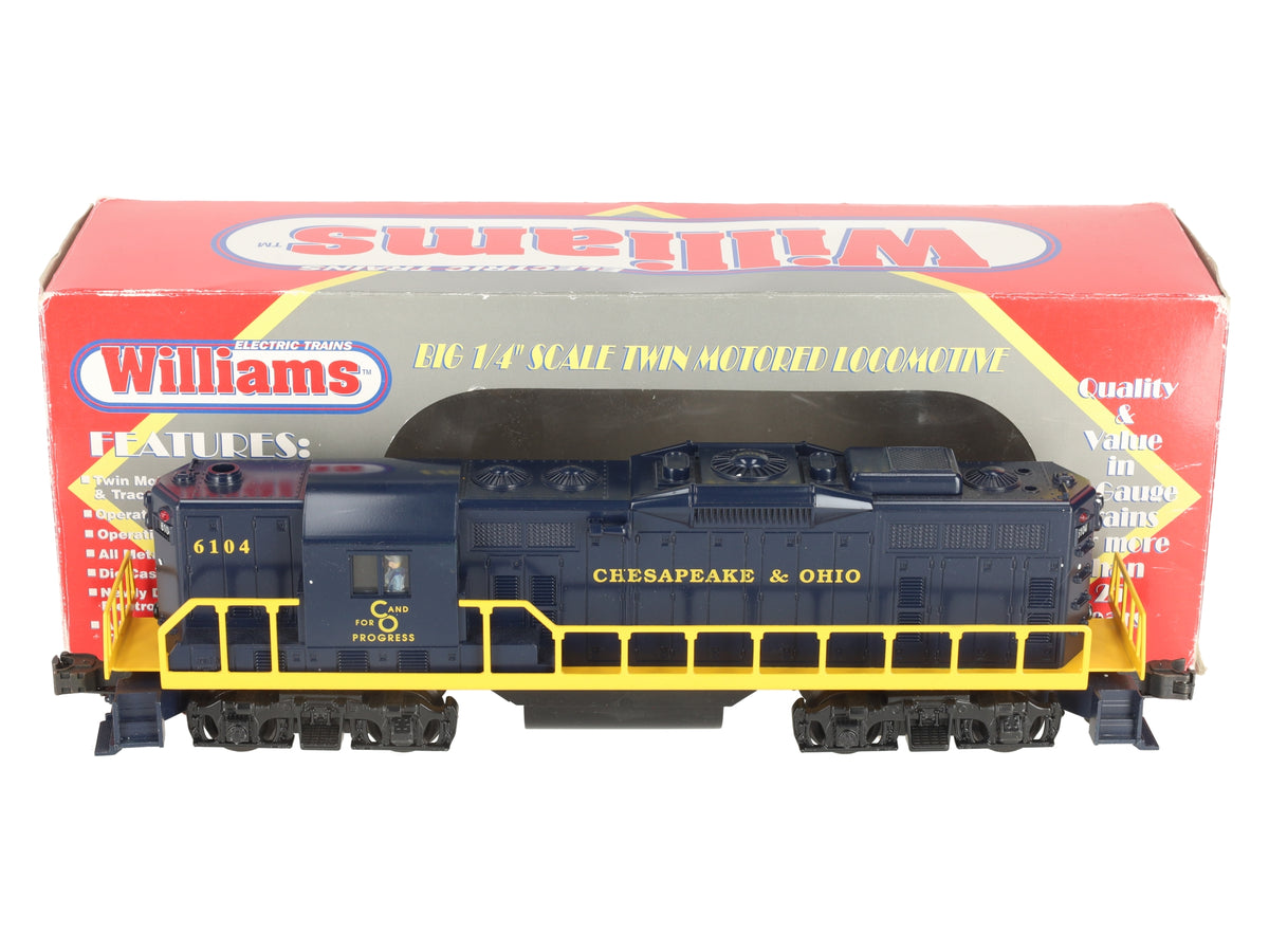 Williams GP412 O Gauge Chesapeake & Ohio GP9 Powered Diesel Locomotive #6104 EX/Box