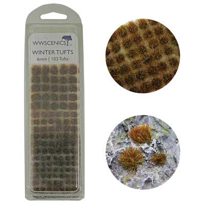 WWScenics W3T-WI6 6mm Self-Adhesive Winter Tufts (Set of 103)