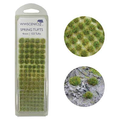 WWScenics W3T-SP4 4mm Self-Adhesive Spring Tufts (Set of 103)