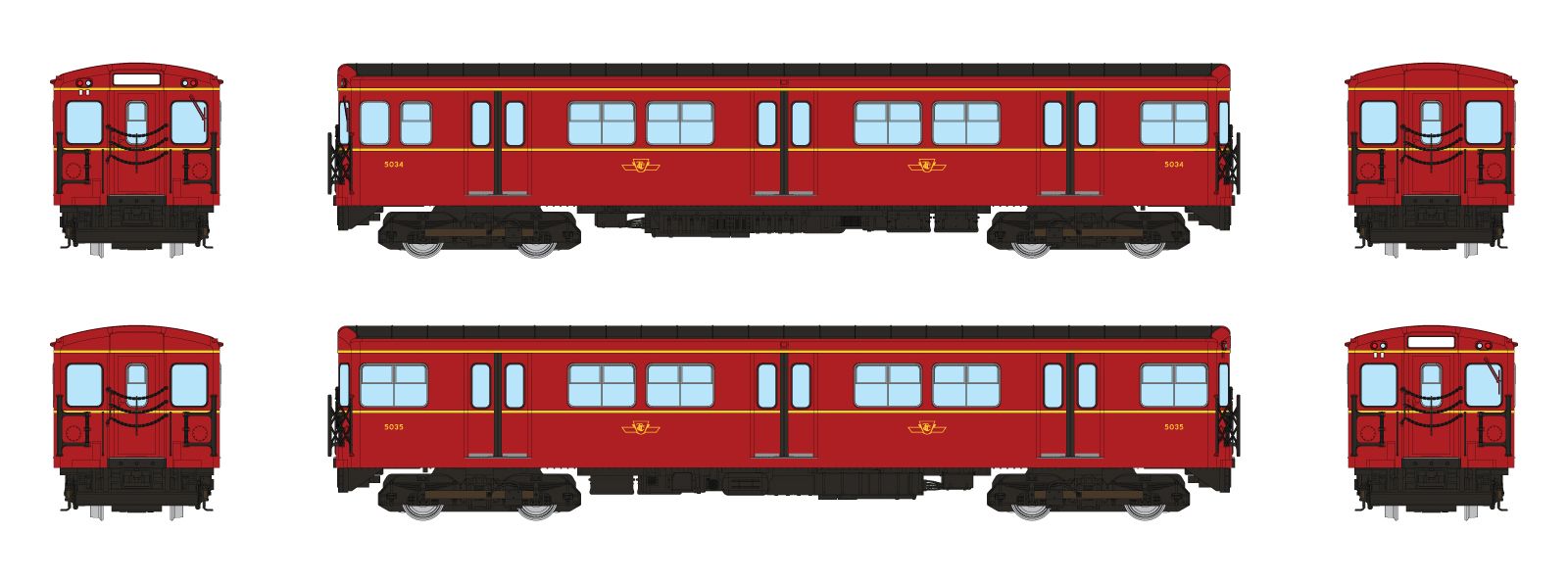 Rapido Trains 206002 HO A-B Train #1 TTC G-Class Subway DC/Silent #5034+5035
