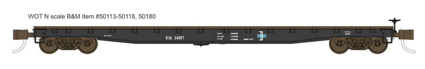 Wheels of Time 50180 N B&M 53'-6" General Service Fish Belly Flatcar (Pack of 3)