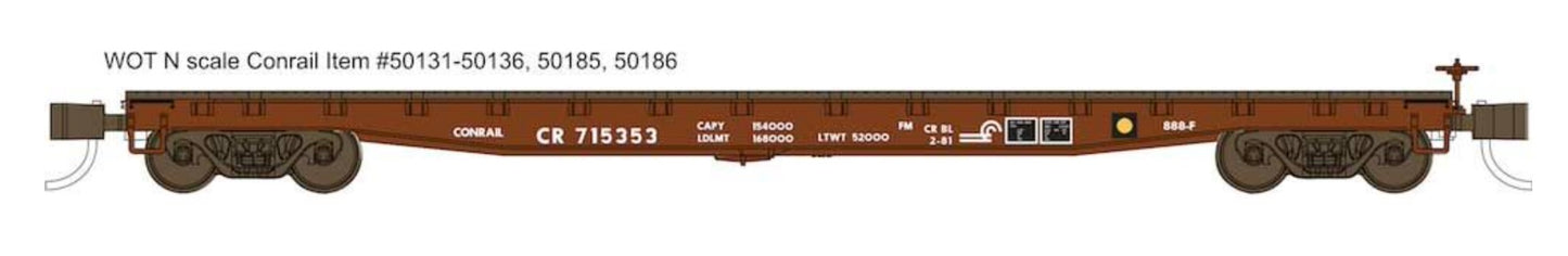 Wheels of Time 50185 N CON 53'-6" General Service Fish Belly Flatcar (Pack of 3)