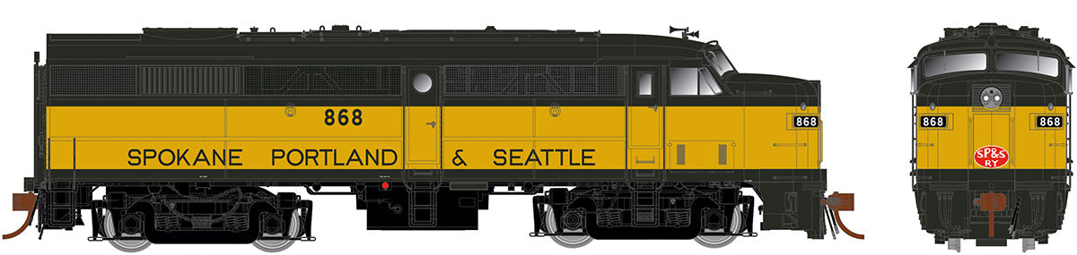 Rapido Trains 21593 HO Spokane, Portland & Seattle FA-2 Locomotive with DCC #869
