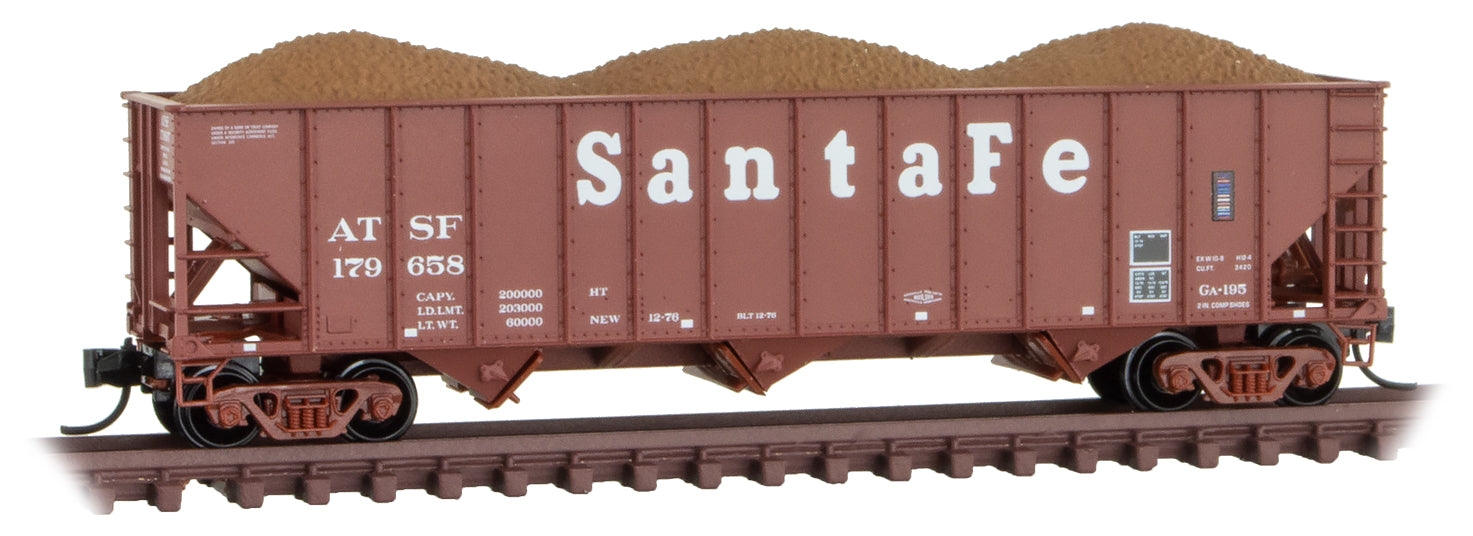 Micro-Trains 10800123 N ATSF 100-ton 3-Bay Open Hopper #179658