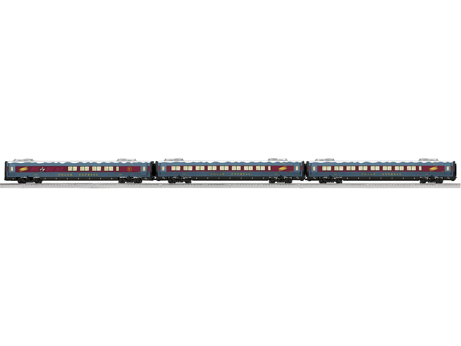 Lionel 2127140 O Guage The Polar Express High Speed Train Expansion (Pack of 3)