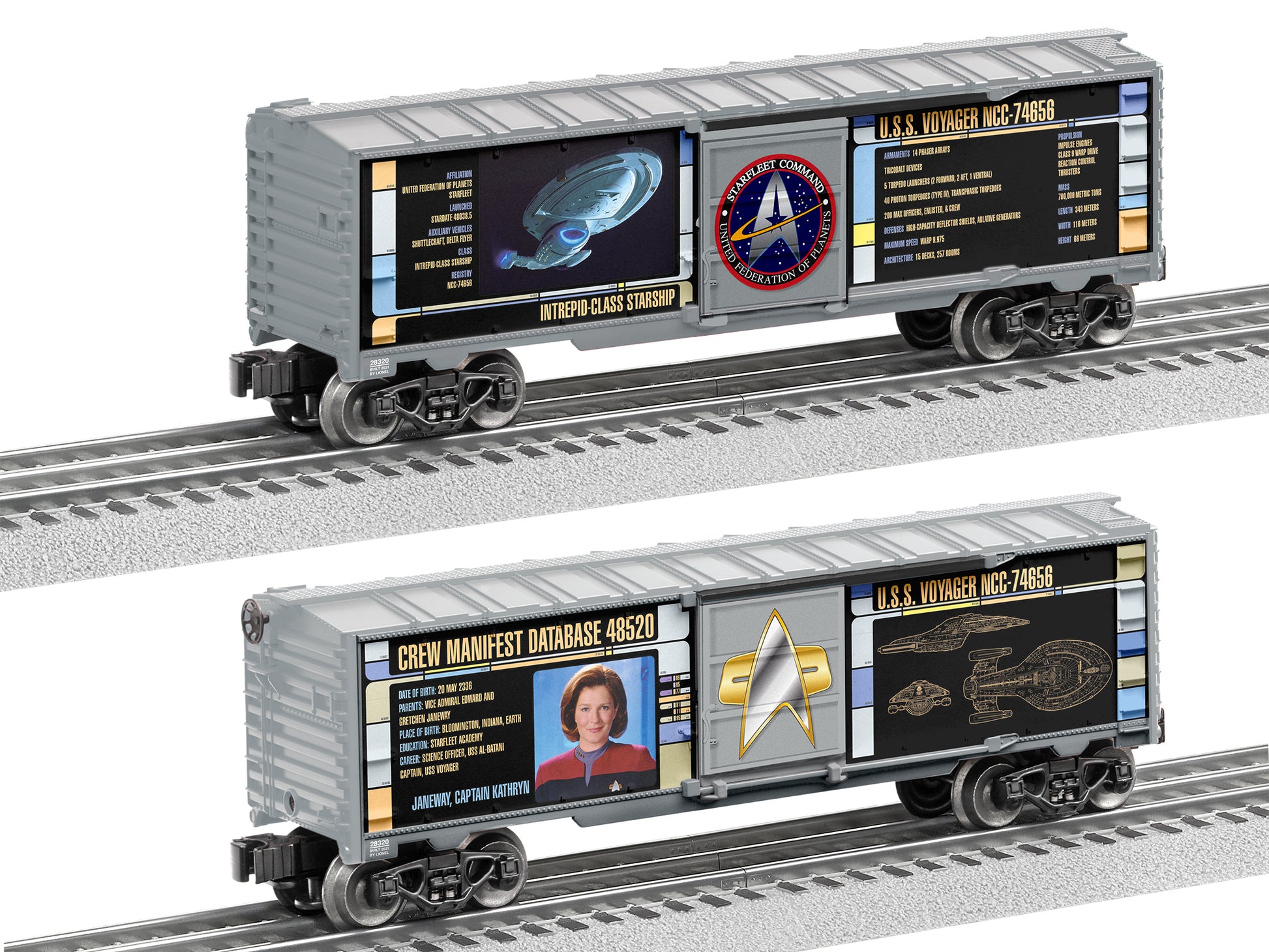 Lionel 2128320 O Gauge Star Trek: Captain Janeway Boxcar NIB