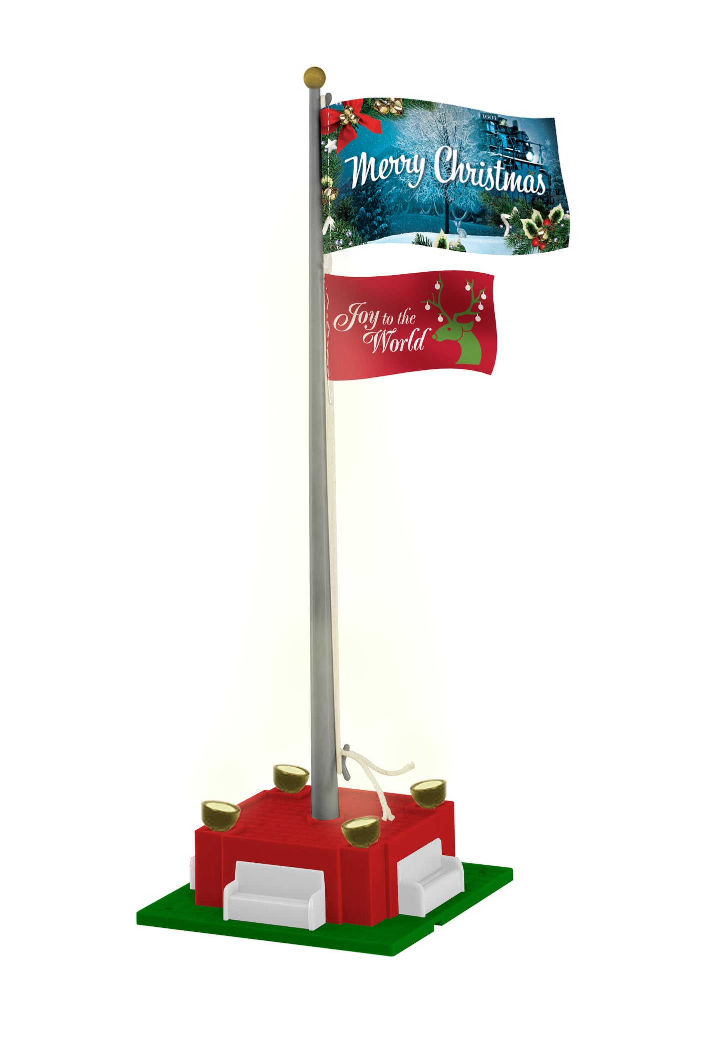 Lionel 2129220 O Christmas Joy Flagpole NIB