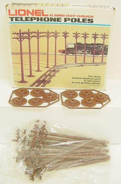 Lionel 6-62181 O and 027 Scale Telephone Pole Set (Box of 10) NIB