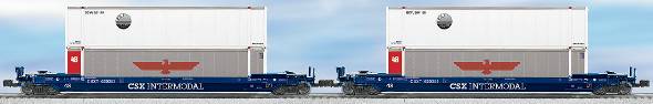 Lionel 6-21875 O Gauge CSX Husky Stack Cars w/Containers LN/Box