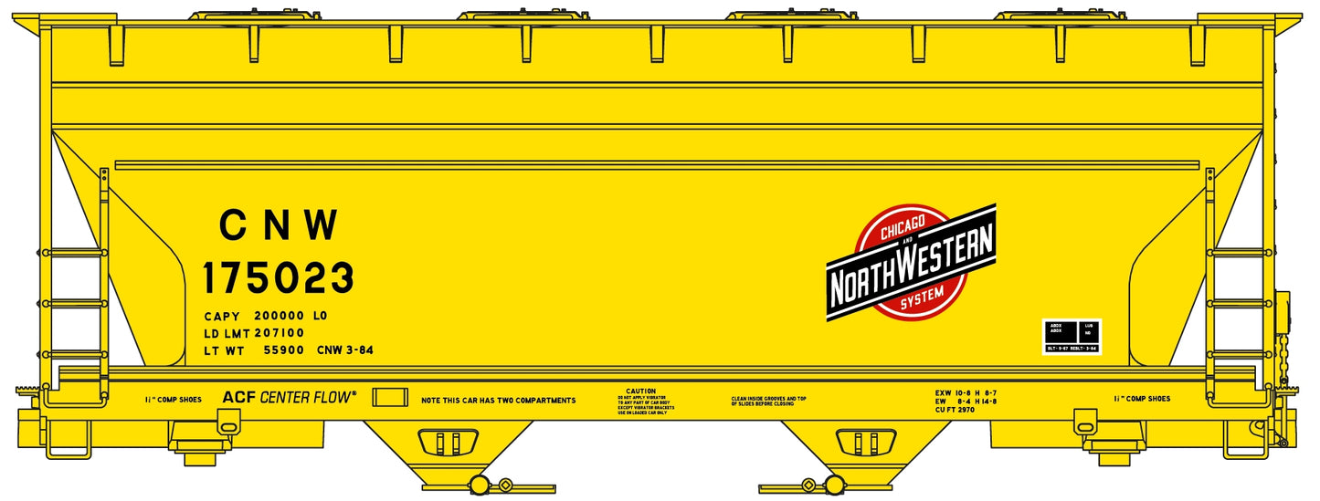 Accurail 2201 HO Chicago & North Western 2-Bay ACF Covered Hopper # 175023 Kit
