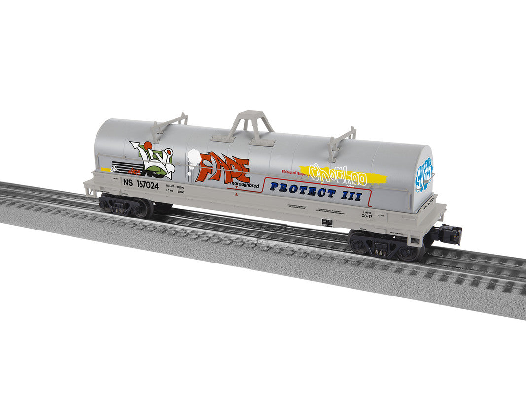 Lionel 2226550 O Norfolk Southern Coil Car with Graffiti #167024