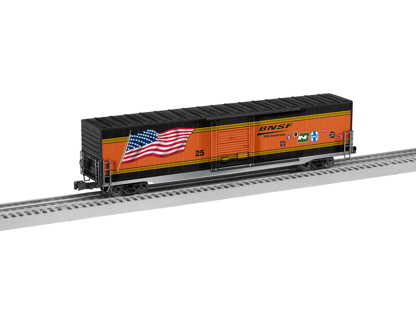 Lionel 2226810 O Gauge Burlington Northern Santa Fe Illuminated Flag Boxcar #25