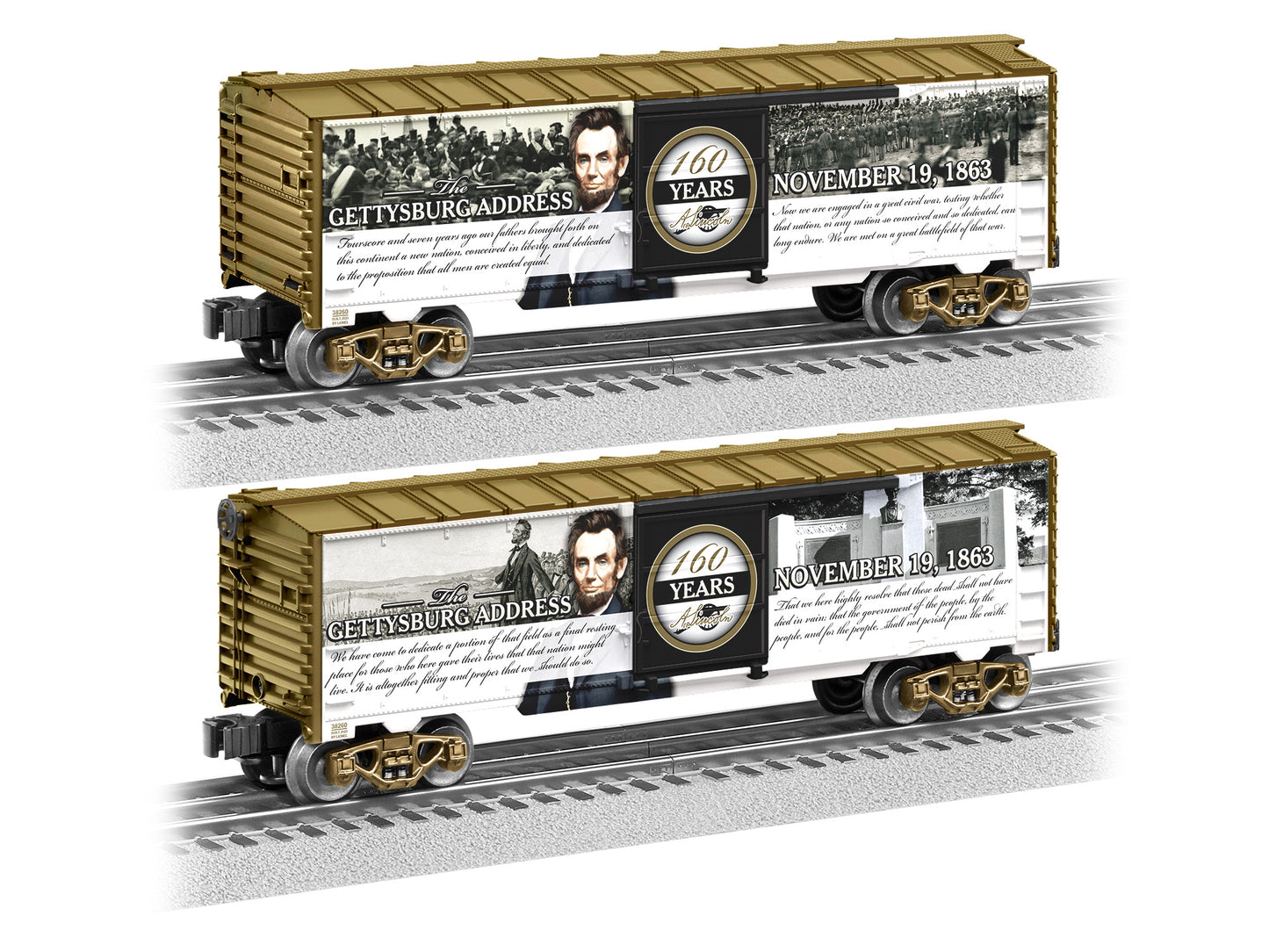 Lionel 2338260 O American History "Gettysburg Address" 160th Anniversary Boxcar NIB