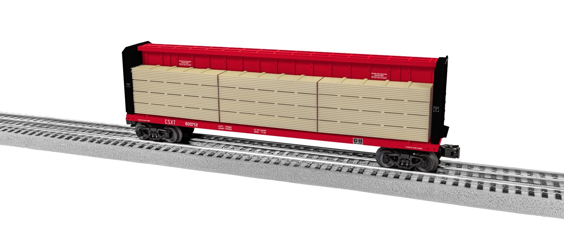Lionel 2343072 O CSX Centerbeam Flatcar #600712