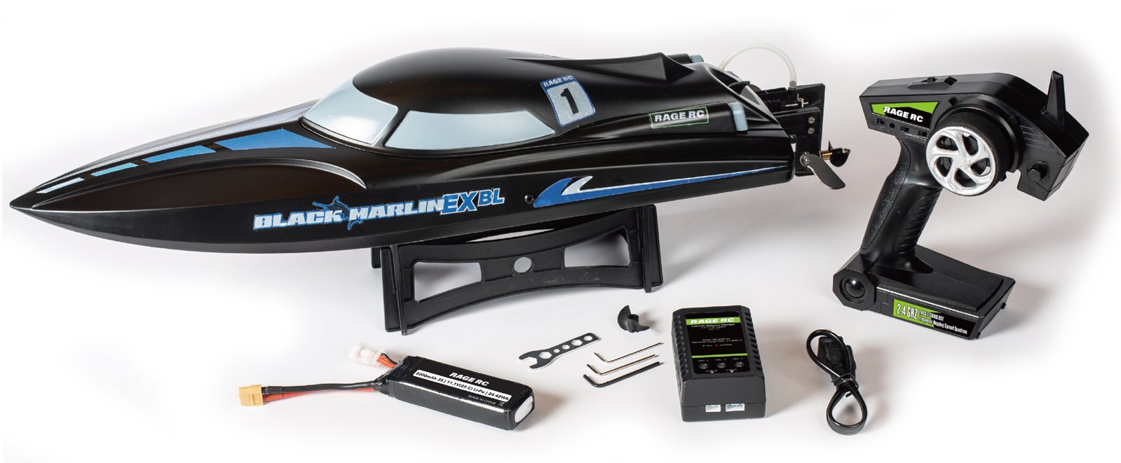 Rage R/C B1405 Black Marlin EX RTR Brushless Boat