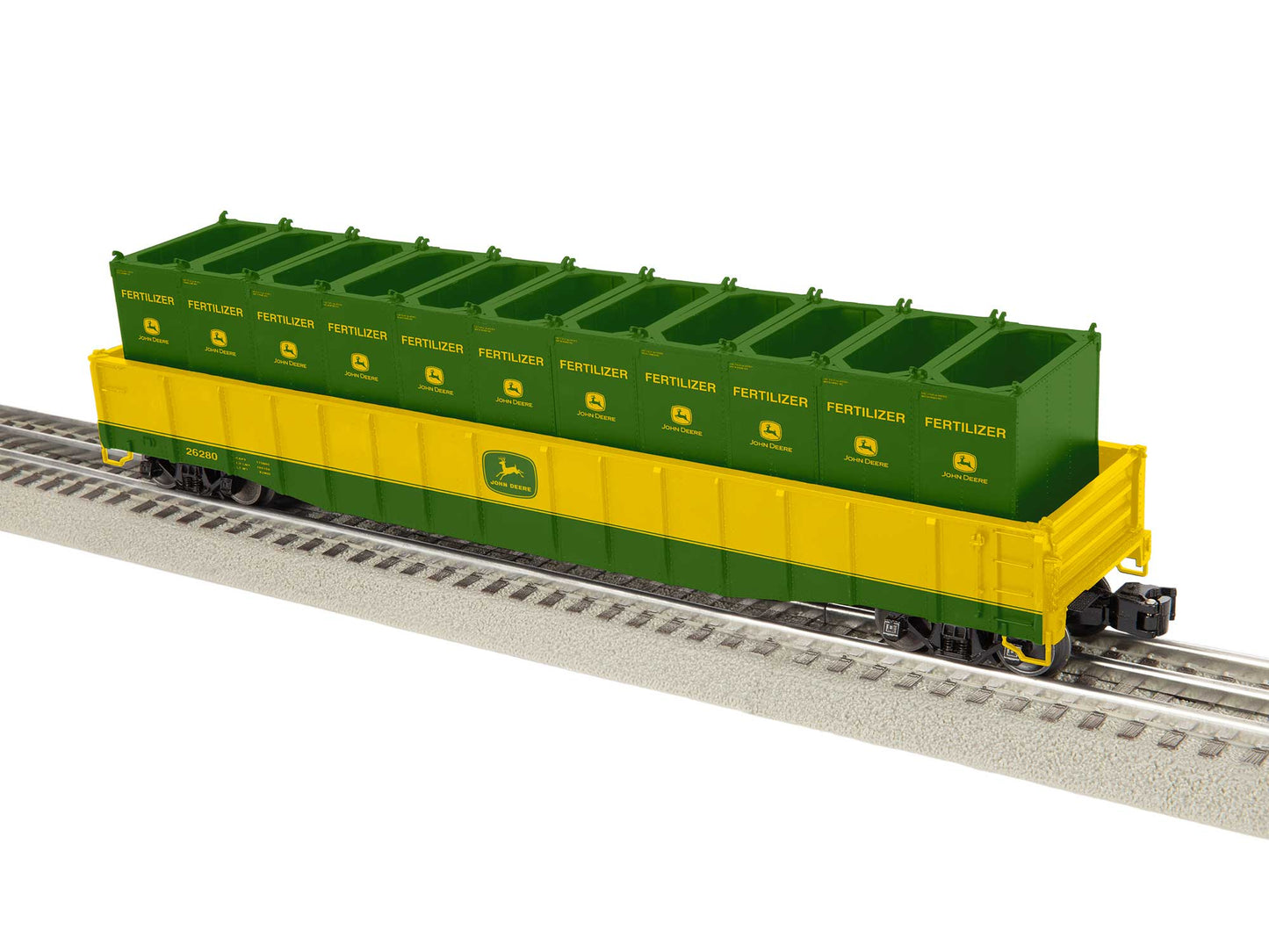 Lionel 2426280 O John Deere Gondola with Containers