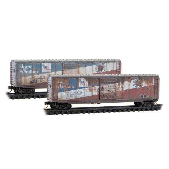 Micro-Trains 983105109 N BN "Share in Freedom" Weathered 50' Single Door Boxcar