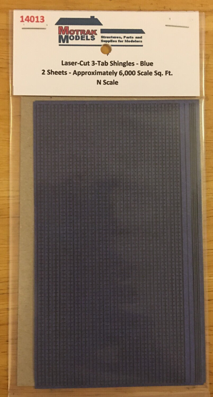 Motrak Models 14013 N Laser-Cut 3-Tab Shingles - Blue (Pack of 2)
