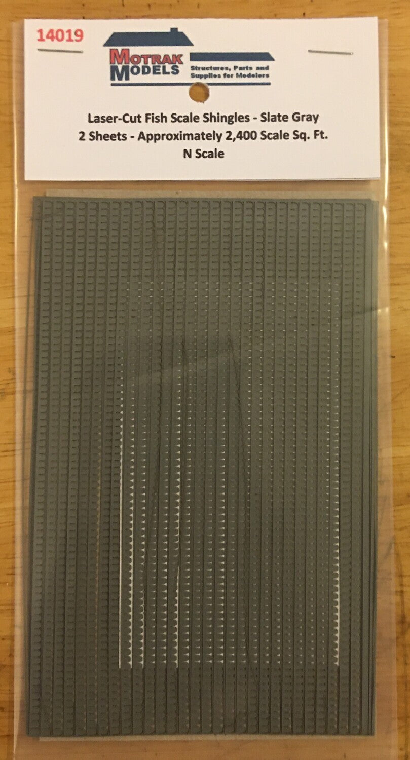 Motrak Models 14019 N Laser-Cut Fish Shingles - Slate Gray (Pack of 2)