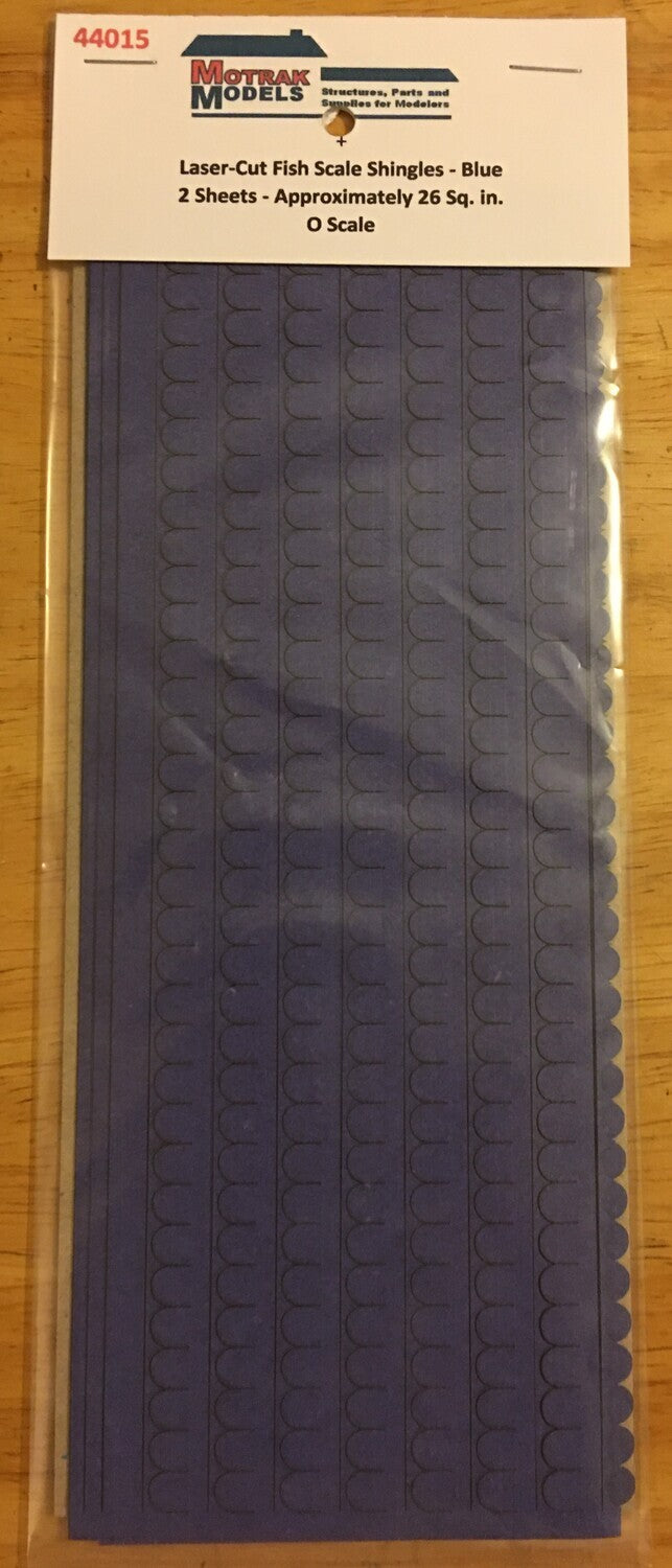 Motrak Models 44015 O Laser Cut Fish Shingles - Blue (Pack of 2)