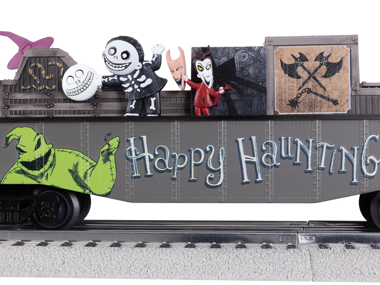 Lionel 2528110 O Nightmare Before Christmas Lock Shock & Barrel Chasing Gondola