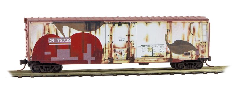 Micro-Trains 03844340 N Canadian National Weathered 50' Plug Door Boxcar