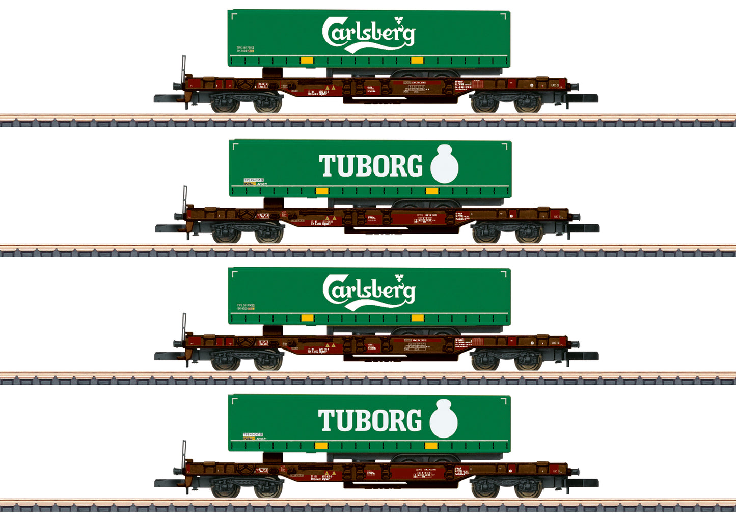 Marklin 82290 Z AAE Cargo Inc. Deep-Well Flat Car (Set of 4)