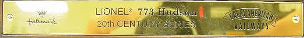 Hallmark 773 Miniature OO Scale Lionel NYC Hudson Steam Locomotive LN/Box
