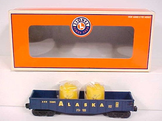 Lionel 6-26019 O Gauge Alaska Railroad Gondola w/Canisters #13801 LN/Box