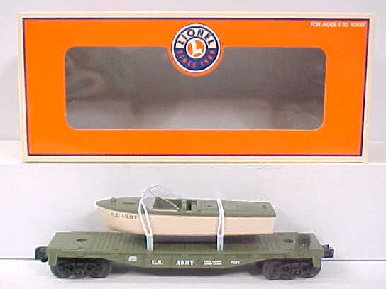 Lionel 6-26027 O Gauge U.S. Army Flatcar w/Boat #6425 LN/Box