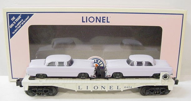 Lionel 6-26077 O Scale Girls #6424 Flat Car With Autos NIB