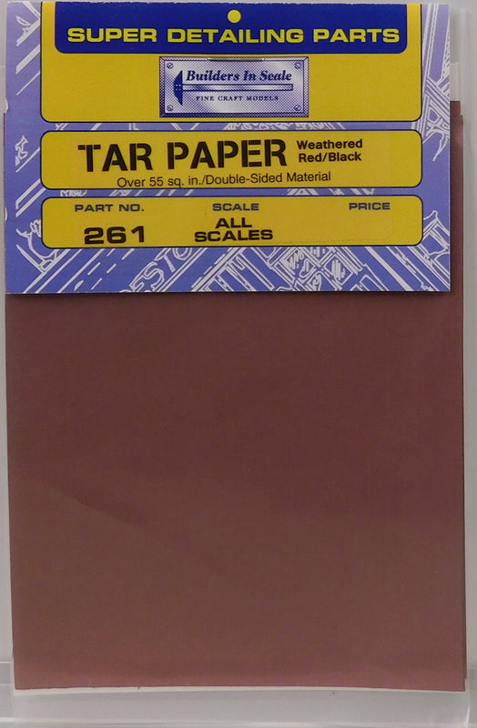 Builders-in-Scale 261 All Scale Tar Paper Weathered Red & Black