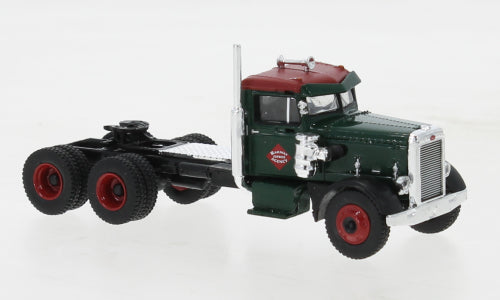 Brekina Automodelle 85758 HO 1955 Peterbilt 281 Green/Red Semi-Tractor