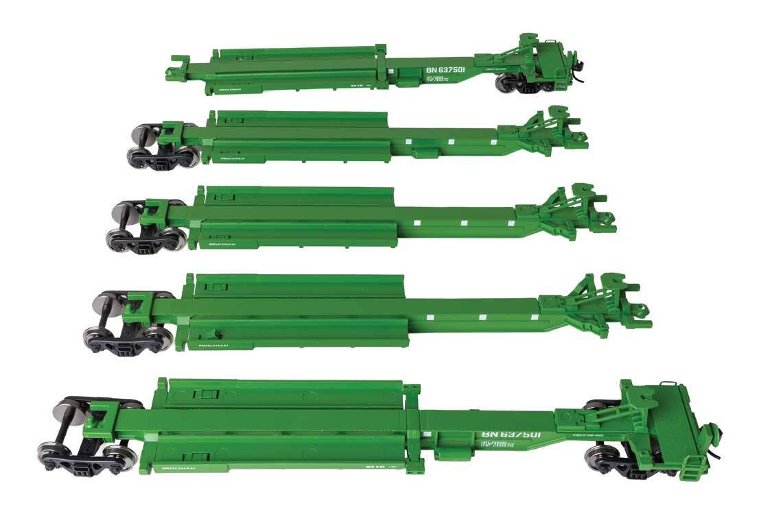 Walthers 910-5263 HO BN 263' Five-Unit All-Purpose 48' Spine Car RTR #637501