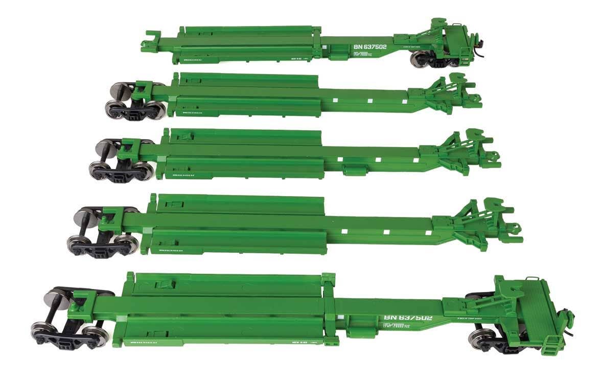 Walthers 910-5264 HO BN 263' Five-Unit All-Purpose 48' Spine Car RTR #637502