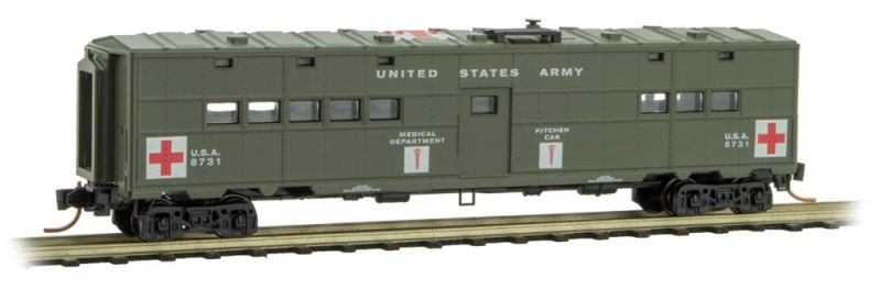 Micro-Trains 11800050 N United States Army 50' Troop Hospital Kitchen Car #8731 LN/Box