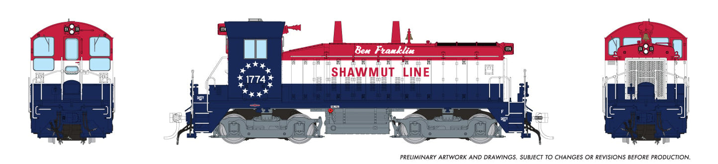Rapido Trains 027616 HO Shawmut Line EMD SW9 Diesel Loco #1774 "Ben Franklin