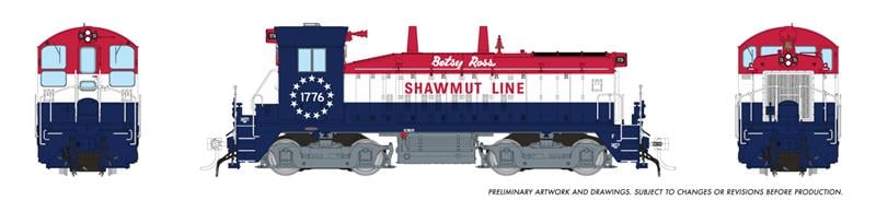 Rapido Trains 027617 HO Shawmut Line EMD SW9 Diesel Loco #1776 "Betsy Ross